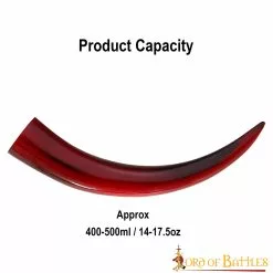 El Brillante Cuerno Para Beber Carmín Fabricado A Mano Con Auténtico Cuerno De Buey -Armadura Ventas 4260 3