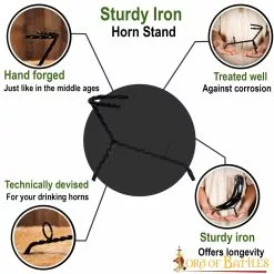 Soporte Medieval De Hierro Forjado A Mano Para Cuernos De Beber -Armadura Ventas 4291 1