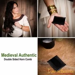 Peine Medieval De Dos Caras Hecho A Mano Con Auténtico Cuerno De Buey -Armadura Ventas 4303 5