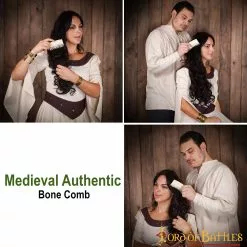 Peine Medieval De Hueso Auténtico Accesorio Artesanal De Hueso Auténtico -Armadura Ventas 4391 2