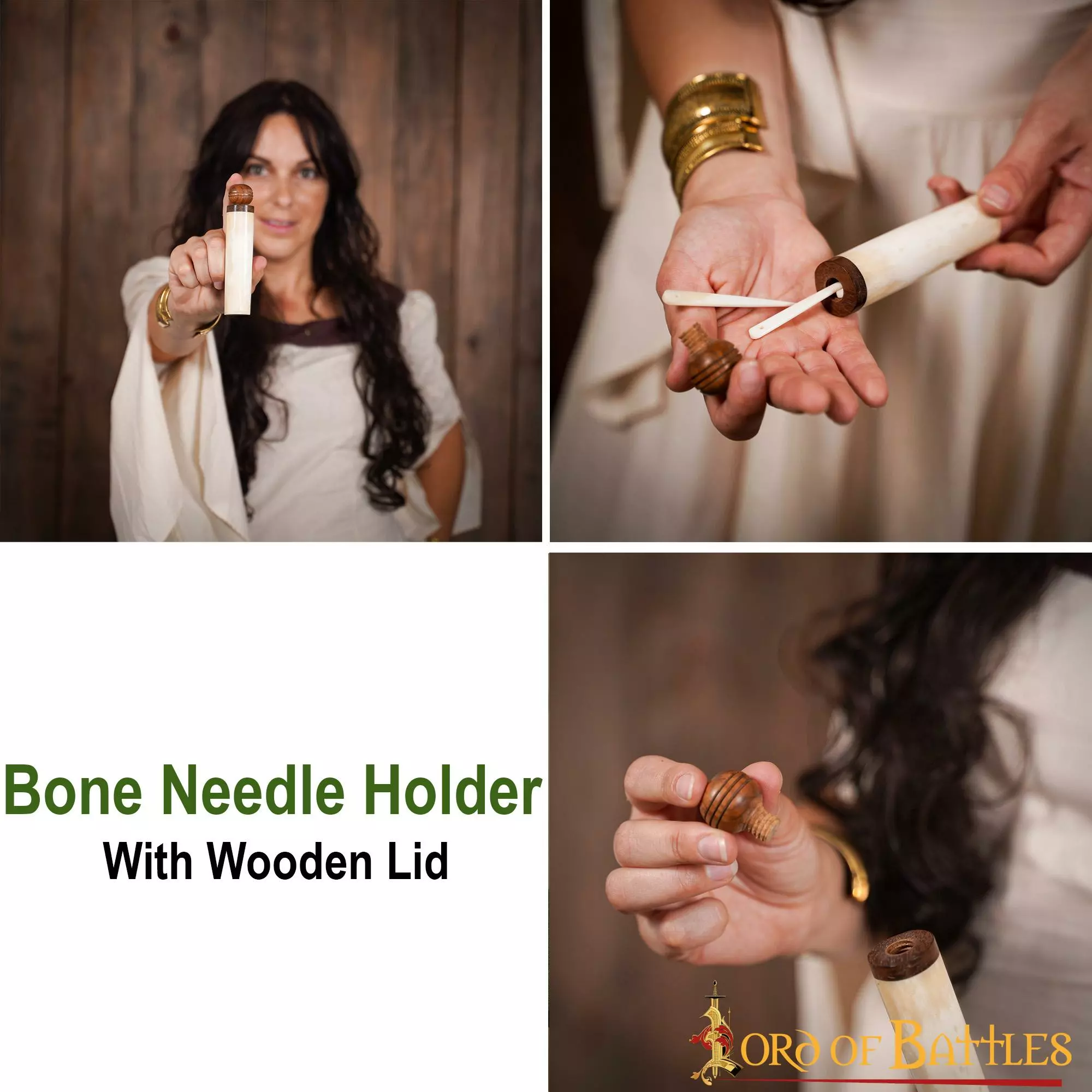 Accesorio Funcional Medieval Hecho A Mano Porta Aguja De Hueso Genuino 7 Accesorio Funcional Medieval Hecho A Mano Porta Aguja De Hueso Genuino - Imagen 5