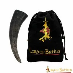 Cuerno Medieval Vikingo Para Beber Con Escamas Talladas Cuerno De Búfalo Auténtico