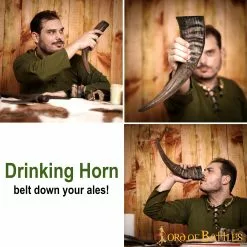 Cuerno Medieval Vikingo Para Beber Hecho A Mano Auténtico Cuerno De Búfalo -Armadura Ventas 4420 pattern 2