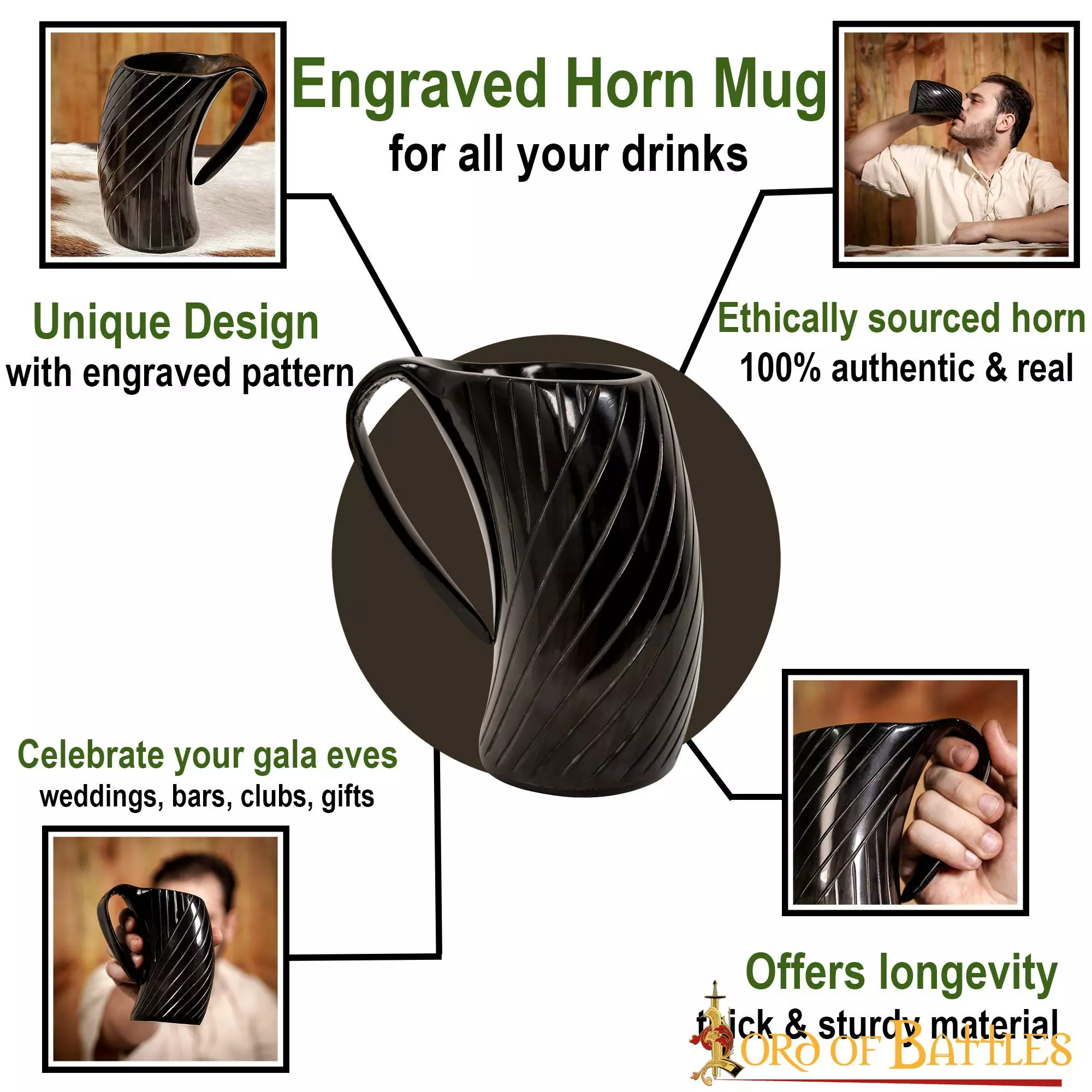 Taza De Cerveza Medieval Vikinga Hecha A Mano Con Auténtico Cuerno De Buey 6 Taza De Cerveza Medieval Vikinga Hecha A Mano Con Auténtico Cuerno De Buey - Imagen 4