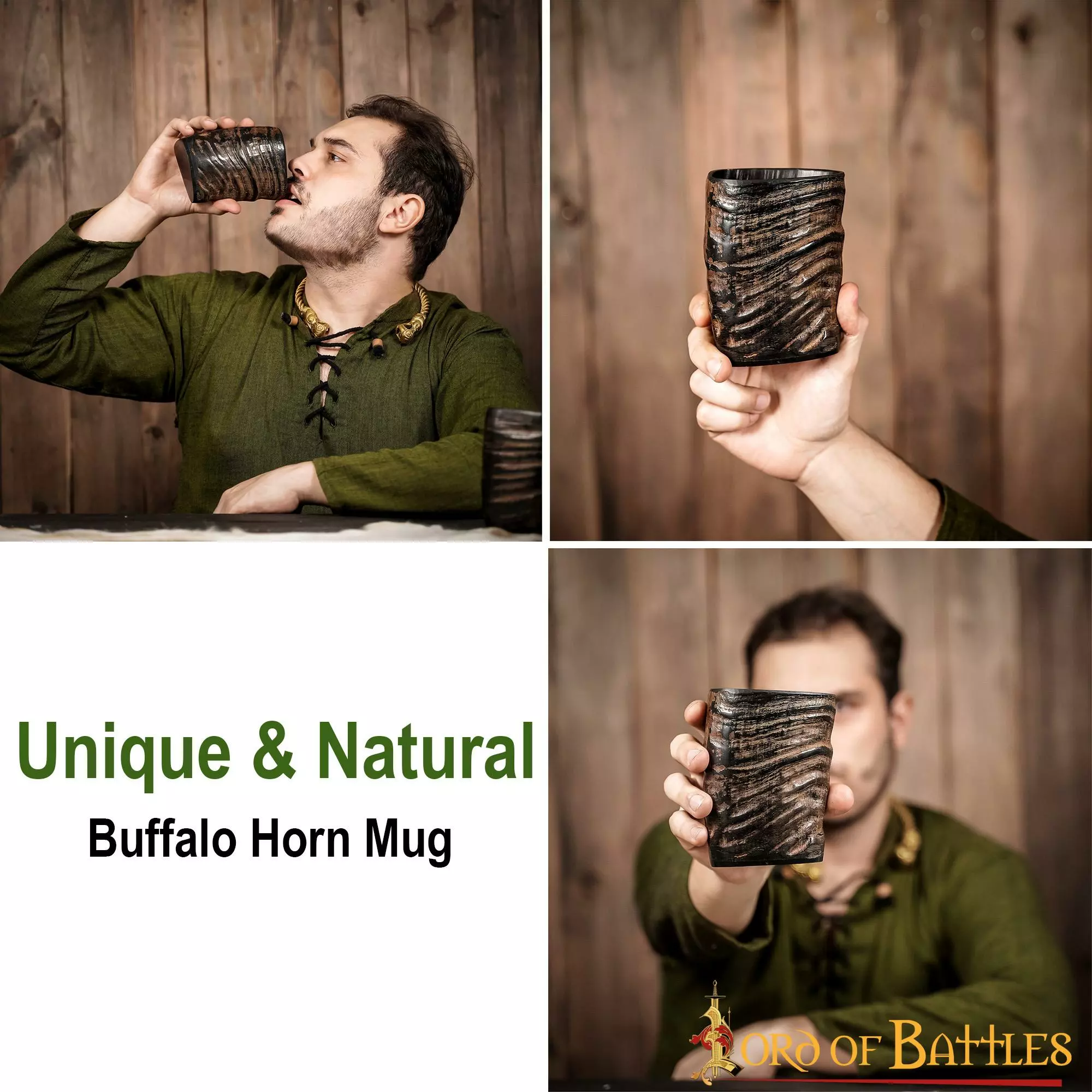 Juego De 2 Copas Medievales Vikingas De Cuerno De Búfalo Auténtico Hechas A Mano 7 Juego De 2 Copas Medievales Vikingas De Cuerno De Búfalo Auténtico Hechas A Mano - Imagen 5