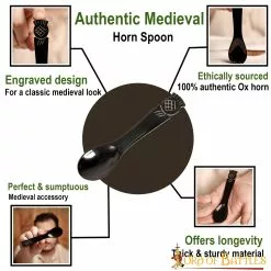 Juego De 4 Cucharas Medievales De Auténtico Cuerno De Buey Hechas A Mano -Armadura Ventas 4454 pattern1