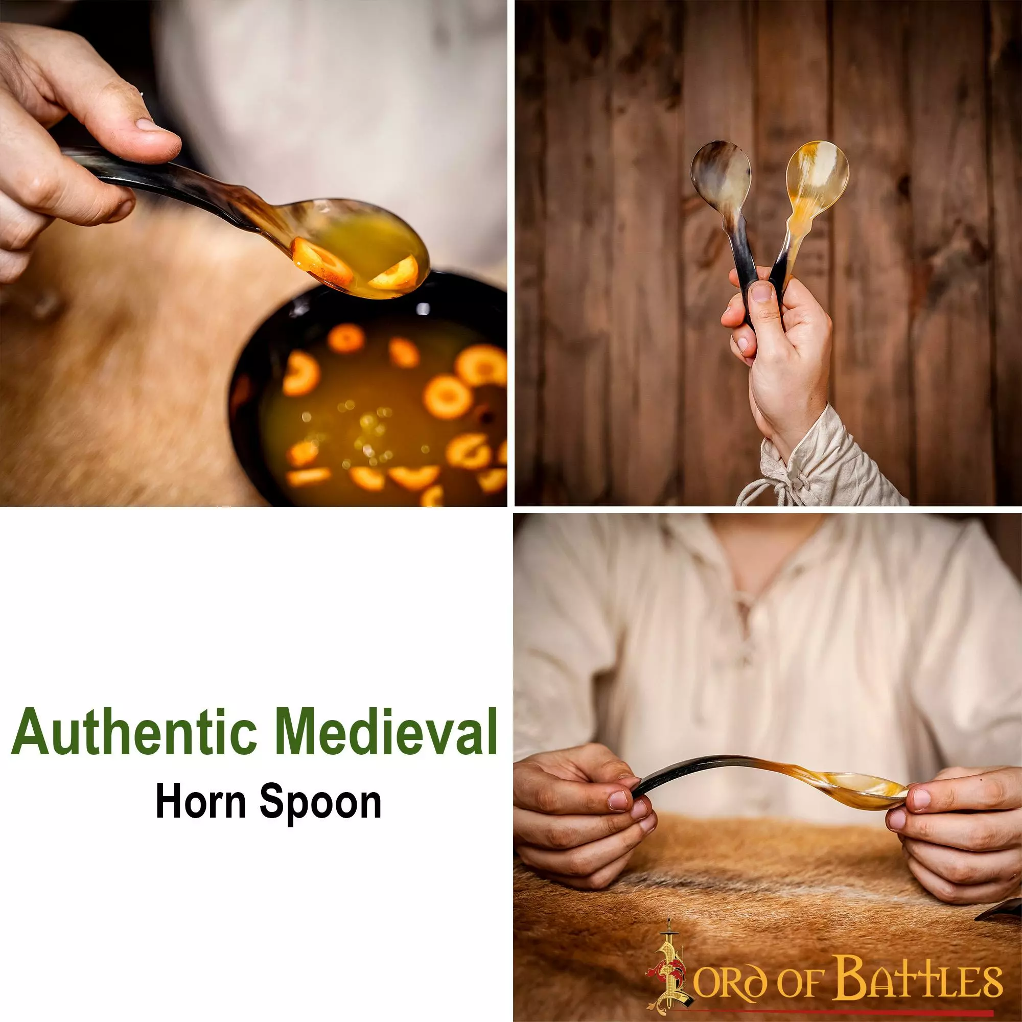 Cuchara Medieval Vikinga De Cuerno Auténtico Juego De 2 Accesorios Funcionales De Cuerno 7 Cuchara Medieval Vikinga De Cuerno Auténtico Juego De 2 Accesorios Funcionales De Cuerno - Imagen 5
