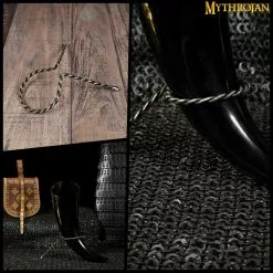 Mythrojan Hand Forged Drinking Horn Twisted Rack : Soporte De Hierro Para Cuerno De Cerveza De Hidromiel Medieval Y Vikingo -Armadura Ventas 5 12