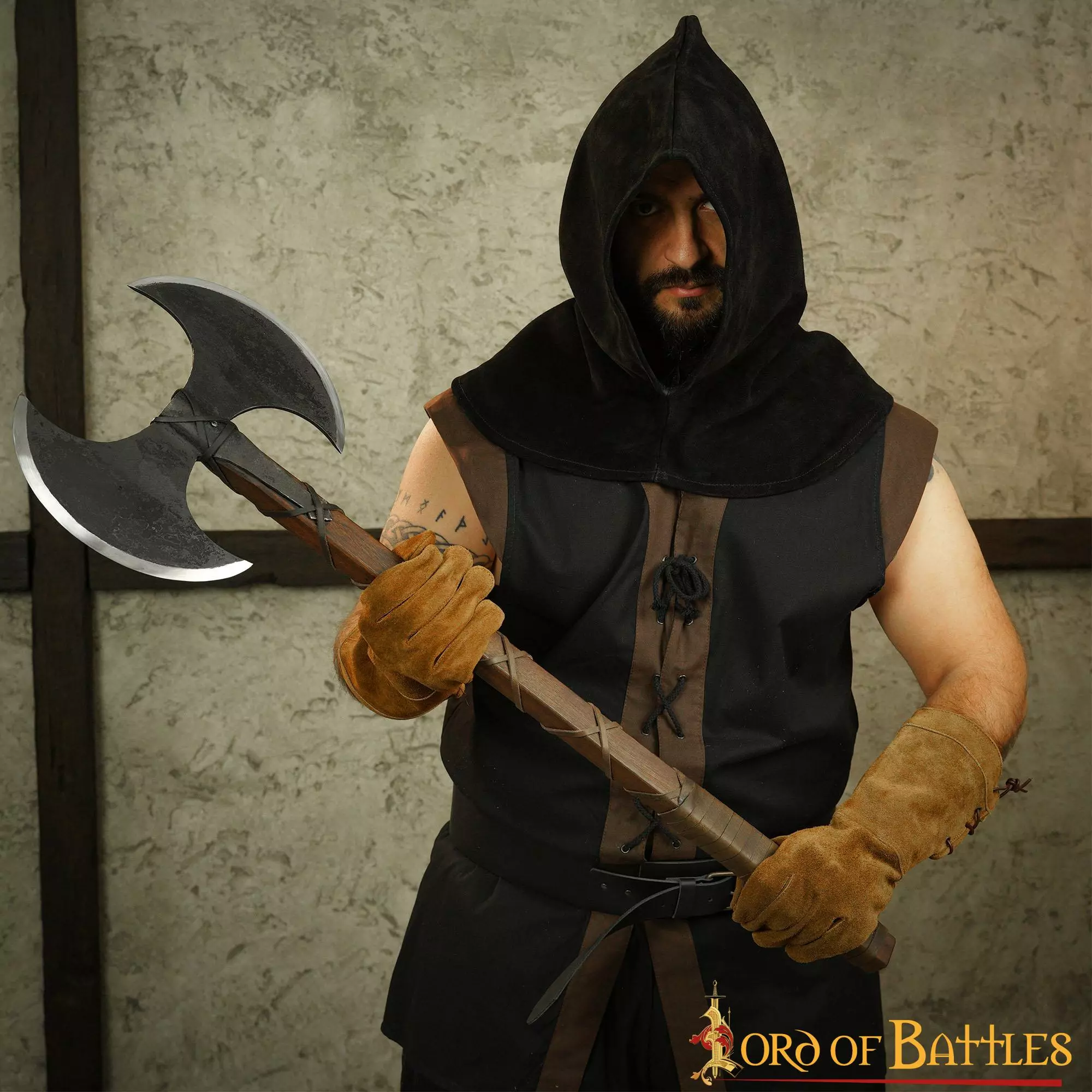 Hacha Vikinga De Doble Filo Con Cabeza De Acero Al Carbono 8 Hacha Vikinga De Doble Filo Con Cabeza De Acero Al Carbono - Imagen 6