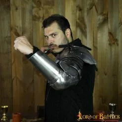 Conjunto De Armadura Medieval Tardía Con Pauldrons Y Arnés De Brazo Calibre 16