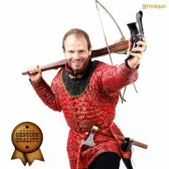 Mythrojan THE KNIGHT OF REALM Cuerno Para Beber Vikingo Con Soporte De Cuero Negro Auténtica Taza Vikinga Inspirada En La Edad Media - Acabado Pulido -Armadura Ventas 5 2 2