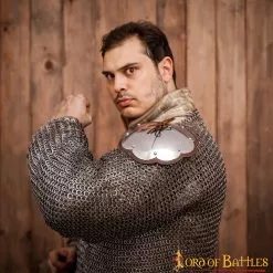 Armadura Ventas 41 Redondel Ligero Del Siglo XIV Spaulders Con Bordes Cortados En Cuero Calibre 16