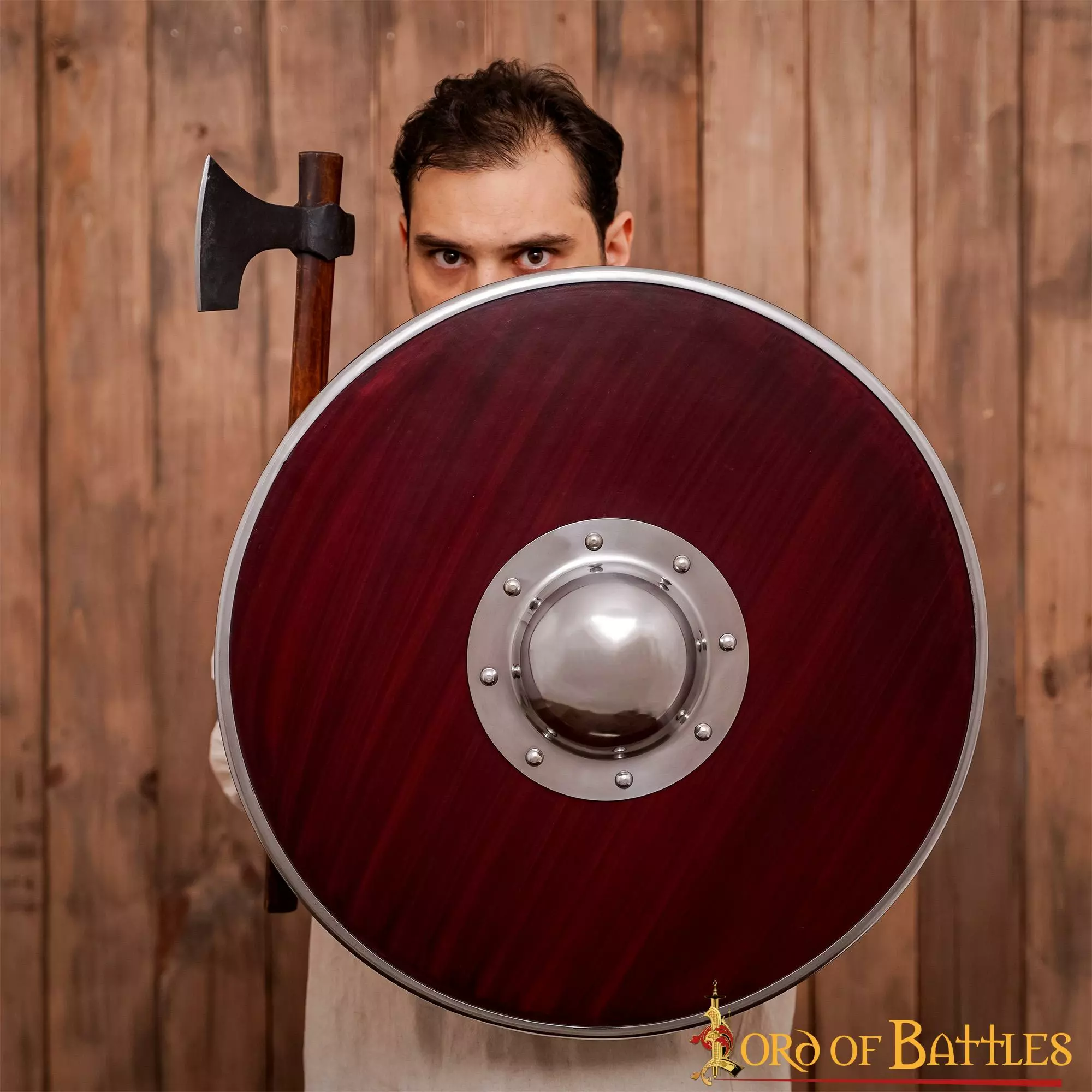 Escudo Redondo De Madera Vikingo Hecho A Mano Y Totalmente Funcional 8 Escudo Redondo De Madera Vikingo Hecho A Mano Y Totalmente Funcional - Imagen 6