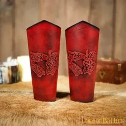 Brazaletes De Cuero Auténtico Con Diseño De Dragón De Fantasía En Relieve -Armadura Ventas 5 31