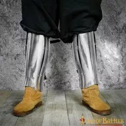 Grebas Medievales De Tres Placas Armadura De Piernas De Acero Calibre 16