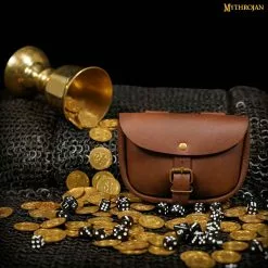Mythrojan Cinturón De Cuero Medieval Hecho A Mano Bolsa Para Eventos De Fin De Semana Y Festivales - Marrón -Armadura Ventas 5 DSC03545