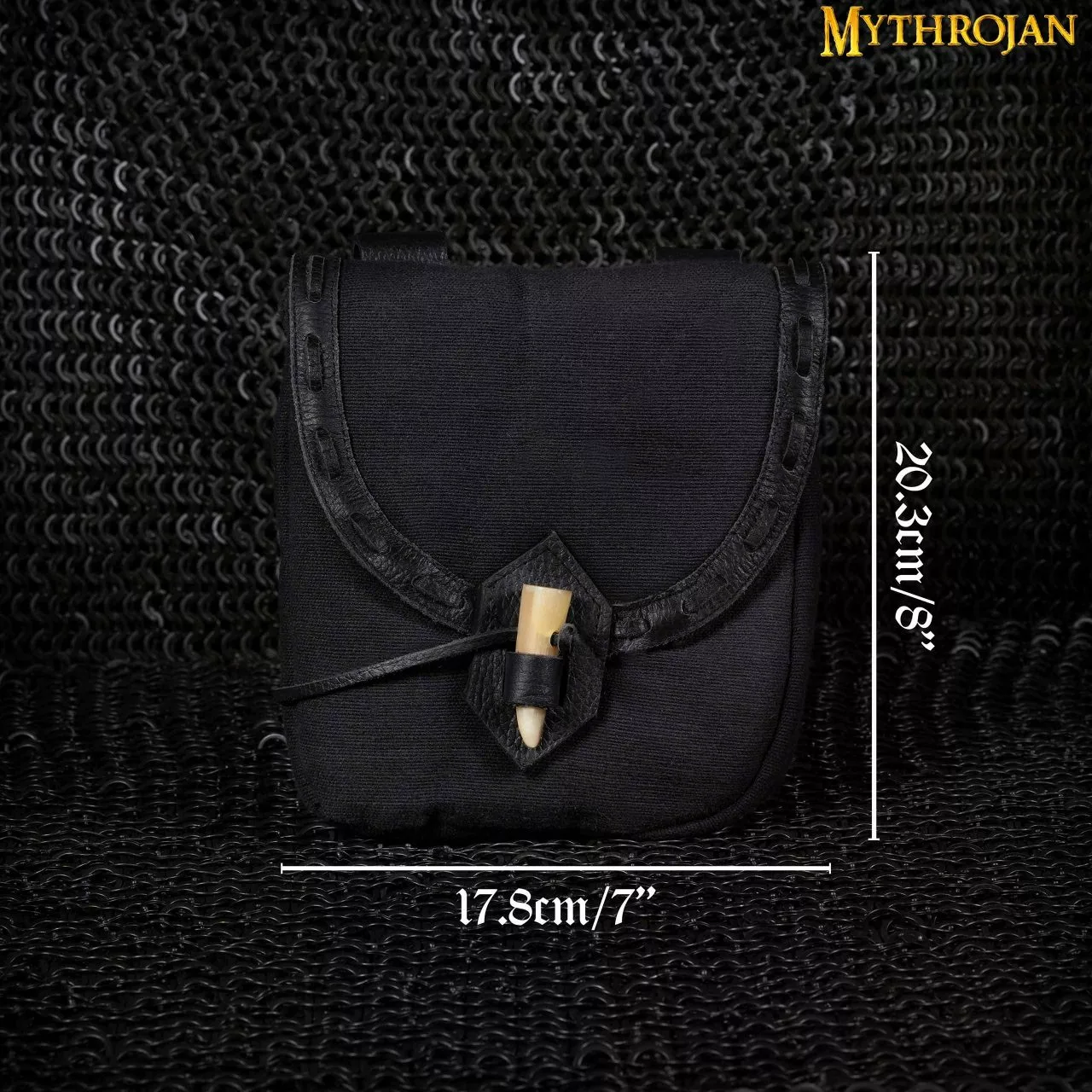 Riñonera Mythrojan "The Adventurer's" Con Cierre De Cuerno, Ideal Para Representaciones LARP SCA Y Ferias Ren, Cuero De Plena Flor Y Lienzo Tejido A Mano, 8"×7". 7 Riñonera Mythrojan "The Adventurer's" Con Cierre De Cuerno, Ideal Para Representaciones LARP SCA Y Ferias Ren, Cuero De Plena Flor Y Lienzo Tejido A Mano, 8"×7". - Imagen 5