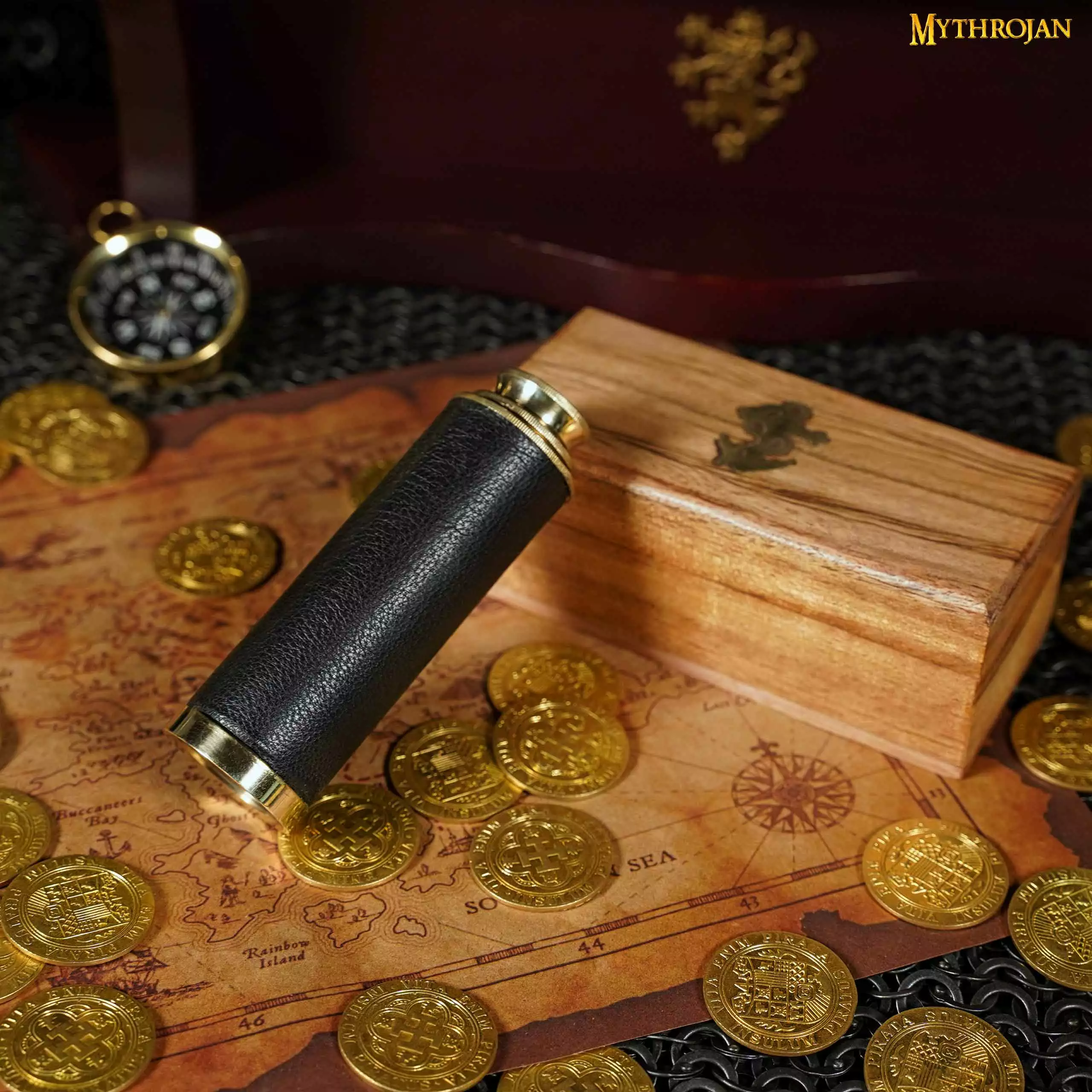 Mythrojan Mini Catalejo Pirata Telescopio De Latón Colapsable Telescopio De Mano Con Caja De Madera Pequeño Telescopio Vintage Pirata Decore Telescopio Decorativo De Latón 6 4 Mythrojan Mini Catalejo Pirata Telescopio De Latón Colapsable Telescopio De Mano Con Caja De Madera Pequeño Telescopio Vintage Pirata Decore Telescopio Decorativo De Latón 6 - Imagen 2