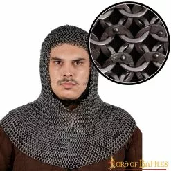 Anillo Plano De Cota De Malla Clásica, Remachado Y Alternado, DI 9 Mm, Natural