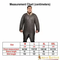 Camisa De Cota De Malla Con Anilla Plana, Remachada En Cuña, DI 9 Mm, Natural -Armadura Ventas 5. HAUBERK 1