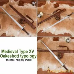 Espada Funcional Gótica Tipo XV Tipología Oakeshott Con Vaina De Cuero Genuino 12 Espada Funcional Gótica Tipo XV Tipología Oakeshott Con Vaina De Cuero Genuino -Armadura Ventas 5105 pattern 2