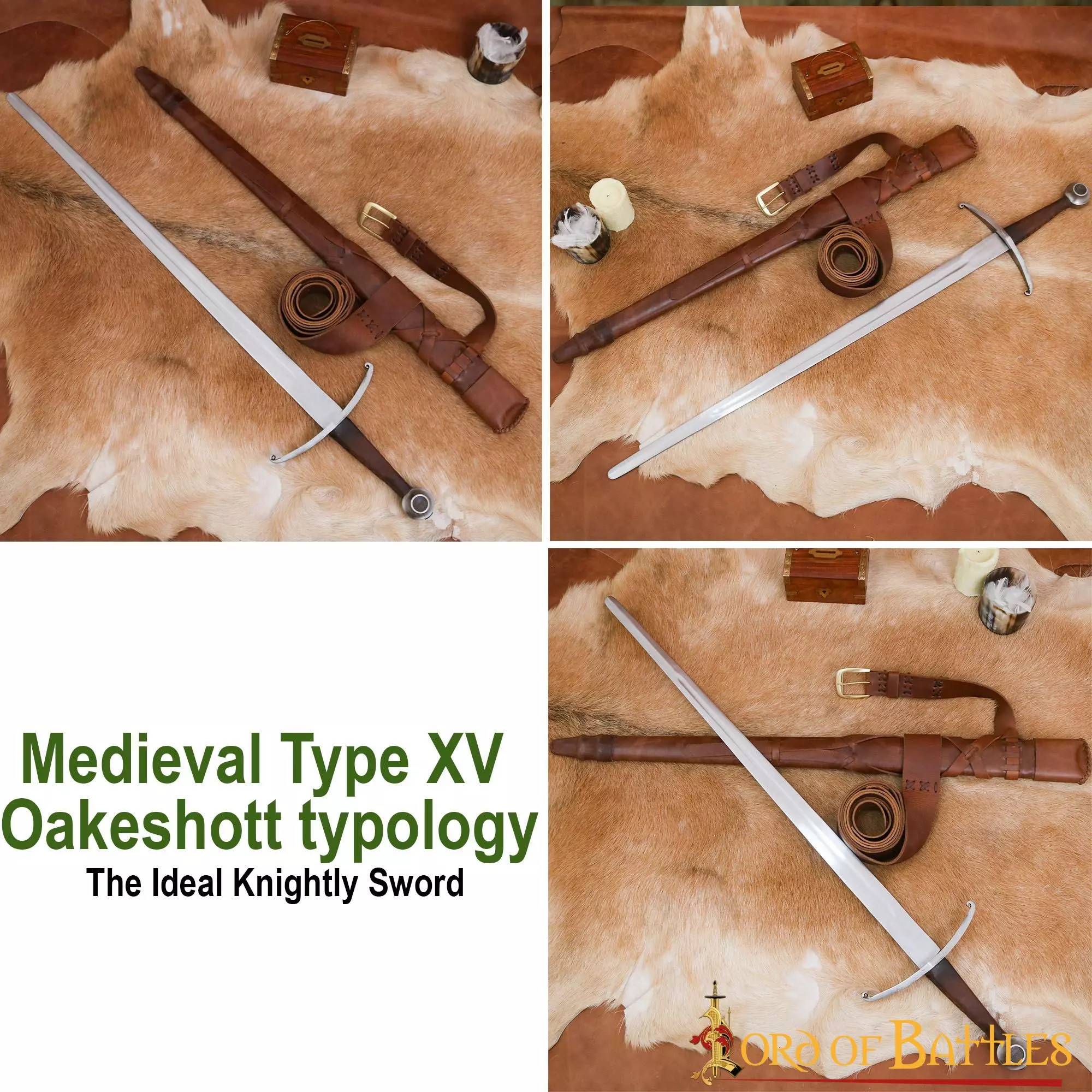 Espada Funcional Gótica Tipo XV Tipología Oakeshott Con Vaina De Cuero Genuino 7 Espada Funcional Gótica Tipo XV Tipología Oakeshott Con Vaina De Cuero Genuino - Imagen 5