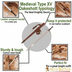 Espada Funcional Gótica Tipo XV Tipología Oakeshott Con Vaina De Cuero Genuino 11 Espada Funcional Gótica Tipo XV Tipología Oakeshott Con Vaina De Cuero Genuino -Armadura Ventas 5105 pattern1