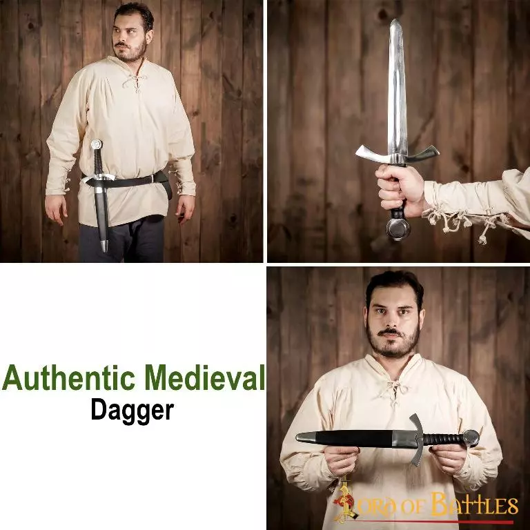 Daga De Caballero Medieval Tardía Para Recreaciones Históricas Y LARP 7 Daga De Caballero Medieval Tardía Para Recreaciones Históricas Y LARP - Imagen 5