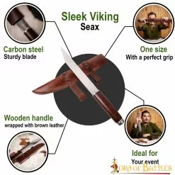 Elegante Hoja Vikinga Seax De Acero Al Carbono Recreaciones Históricas 11 Elegante Hoja Vikinga Seax De Acero Al Carbono Recreaciones Históricas -Armadura Ventas 5311 pattern1