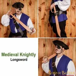 Alfanje Pirata Espada De Entrenamiento De Madera Funcional Hecha A Mano -Armadura Ventas 5708 pattern 2