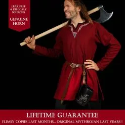 Mythrojan Viking Drinking Tankard Con Hebilla Medieval Correa De Cuero Y Mythrojan Bolsa -Armadura Ventas 6 1 4