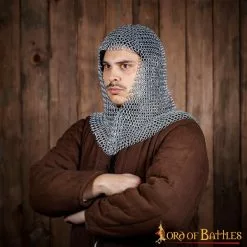 Medieval Chainmail Capucha V Cara Coif Acero Butted Anillos Redondos 13 Medieval Chainmail Capucha V Cara Coif Acero Butted Anillos Redondos -Armadura Ventas 6 113