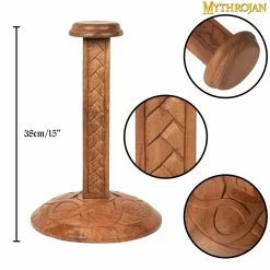 Soporte Para Casco De Madera De Mythrojan: Altura : 15″ 11 Soporte Para Casco De Madera De Mythrojan: Altura : 15″ -Armadura Ventas 6 14 3