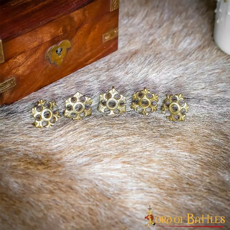 Tachuelas O Conchos Flor Rosetón Latón Macizo Juego De 5 8 Tachuelas O Conchos Flor Rosetón Latón Macizo Juego De 5 - Imagen 6