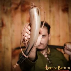 Cuerno De Pólvora De Guerrero Vikingo Accesorio De Cuerno Auténtico Hecho A Mano -Armadura Ventas 6 18