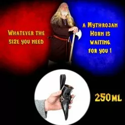 Mythrojan THE KNIGHT OF REALM Cuerno Para Beber Vikingo Con Soporte De Cuero Negro Auténtica Taza Vikinga Inspirada En La Edad Media - Acabado Pulido -Armadura Ventas 6 2 1