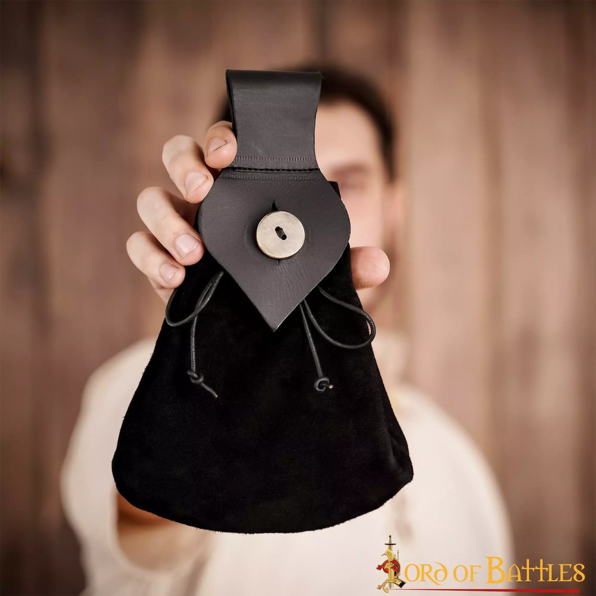 Riñonera Medieval De Cuero Con Cierre De Botón De Cuerno Auténtico 8 Riñonera Medieval De Cuero Con Cierre De Botón De Cuerno Auténtico - Imagen 6