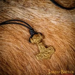 Martillo De Mjolnir Accesorio Colgante De Latón Macizo Puro Con Cordón De Cuero Auténtico -Armadura Ventas 6 76