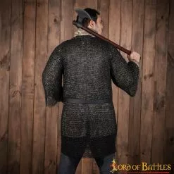 Camisa De Media Manga De Cota De Malla Haubergeon Cúpula Alternada Anillos Redondos Remachados -Armadura Ventas 6 87 1