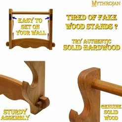 Soporte De Madera Para Espadas Mythrojan : Soporte De Madera Maciza De Lujo De Dos Niveles -Armadura Ventas 6 Copie 3 1