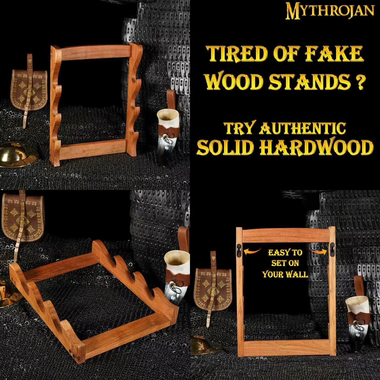 Mythrojan De Madera Maciza De Tres Niveles Espada Medieval De Pared Espada Samurai Expositor De Espada Katana Espada De Gladiador Expositor De Pared Espada De Cruzado Soporte De Cuchillo Para Mostrar - Soporte De Tres Niveles 8 Mythrojan De Madera Maciza De Tres Niveles Espada Medieval De Pared Espada Samurai Expositor De Espada Katana Espada De Gladiador Expositor De Pared Espada De Cruzado Soporte De Cuchillo Para Mostrar - Soporte De Tres Niveles - Imagen 6