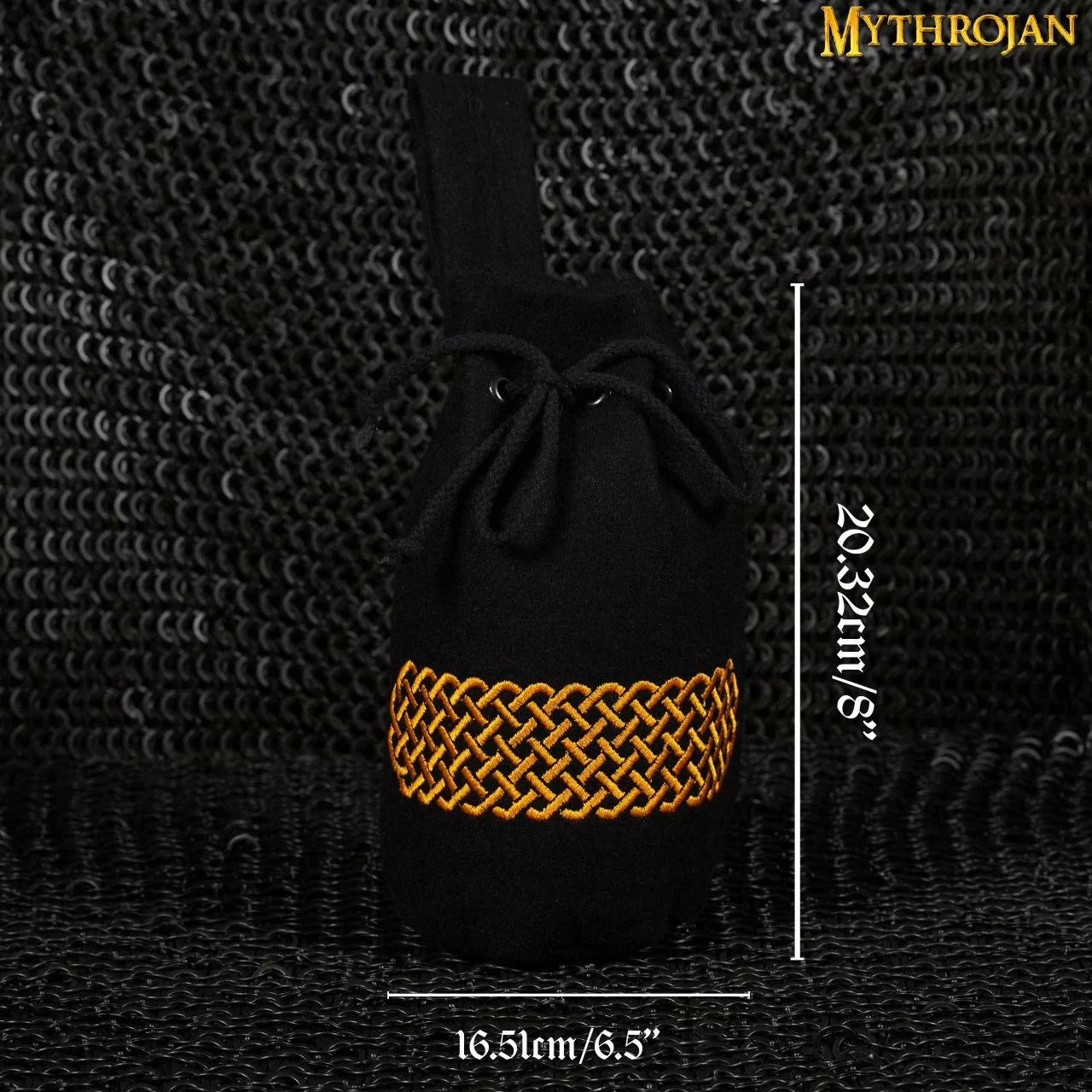 Mythrojan Bolsa De Lana Bordada Con Cordón Para Cinturón: Medieval Vikingo Celta Bolsa Accesorios De Disfraces Monedero, 8 "× 6.5" 5 Mythrojan Bolsa De Lana Bordada Con Cordón Para Cinturón: Medieval Vikingo Celta Bolsa Accesorios De Disfraces Monedero, 8 "× 6.5" - Imagen 3