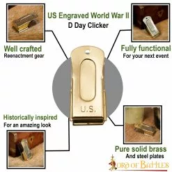 Pinza Del Día D De La II Guerra Mundial Grabada En EE.UU. Latón Puro Y Acero Para Recreación -Armadura Ventas 60483 pattern 1