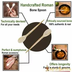 Cuchara Romana Artesanal De Hueso Juego De 2 Piezas Hueso Auténtico -Armadura Ventas 60525 pattern1