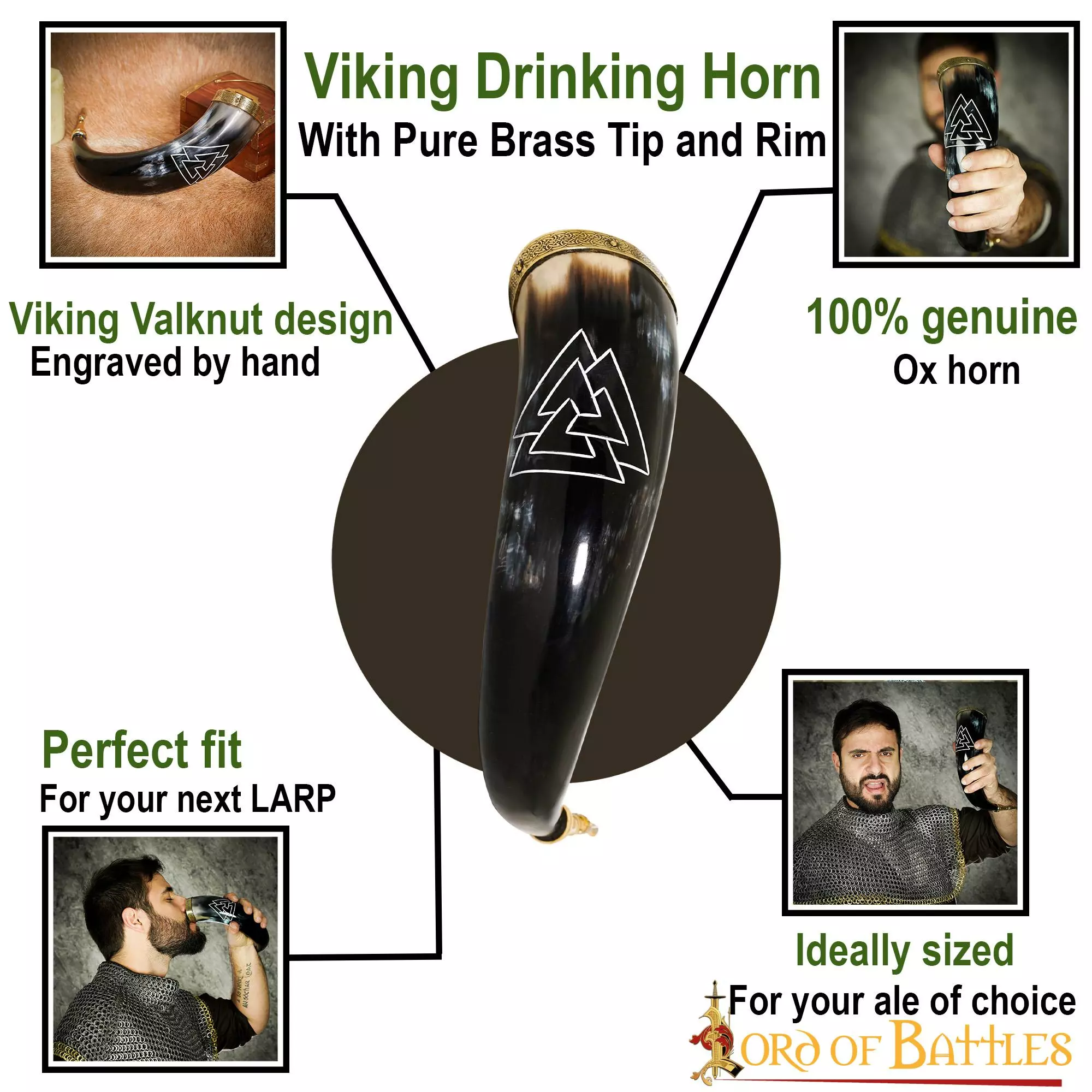 Cuerno Medieval Vikingo Para Beber Con Válvula Grabada Cuerno De Buey Auténtico 6 Cuerno Medieval Vikingo Para Beber Con Válvula Grabada Cuerno De Buey Auténtico - Imagen 4