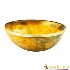 El Vikingo Banquete Tazón De Cuerno Con Borde De Latón Puro Accesorio De Cuerno Genuino