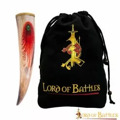 Cuerno Para Beber Con Dibujos Brillantes Hecho A Mano Con Auténtico Cuerno De Buey