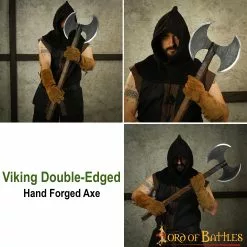 Hacha Vikinga De Doble Filo Con Cabeza De Acero Al Carbono 12 Hacha Vikinga De Doble Filo Con Cabeza De Acero Al Carbono -Armadura Ventas 60567 HACHA DOBLE patern2