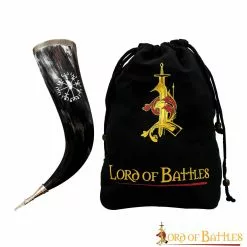 Cuerno Para Beber Vikingo Medieval Cuerno De Buey Auténtico Con Vegvisir Grabado