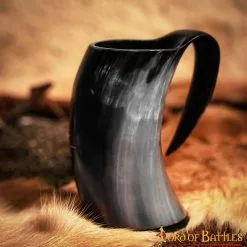 Viking Drinking Horn Tankard Con Diseño De Valknut Vikingo Tallado A Mano -Armadura Ventas 60619 5